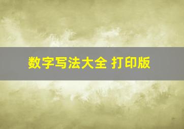 数字写法大全 打印版